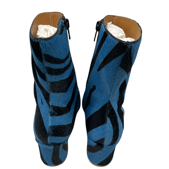 NWT by Far Blue Sophia Zebra Print Pony Hair Boot EU 37 US 6.5 or 7 - Picture 7 of 12